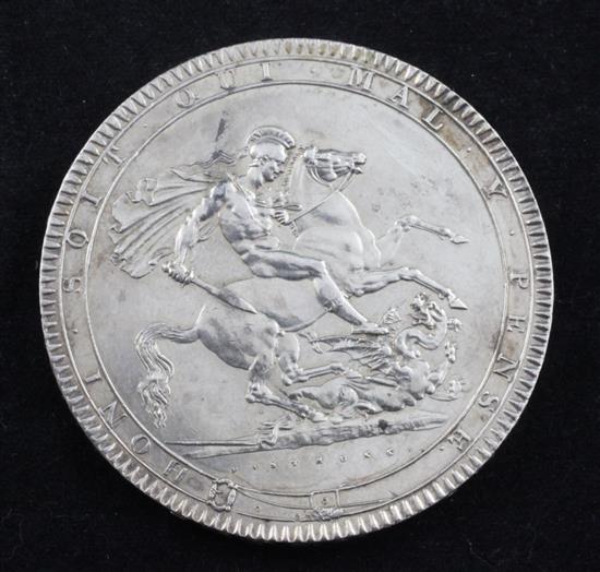 A George III silver crown 1818 LIX,